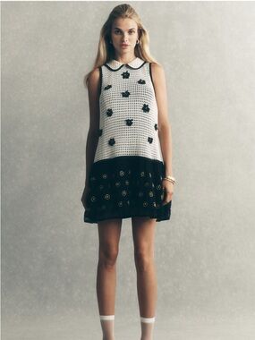 Anthropologie Maeve Sleeveless Embellished Drop-Waist Mini Dress